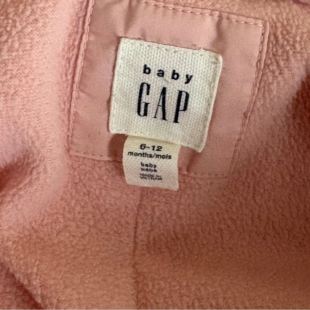 Baby GAP Snow Suit One Piece Pink 6-12 Months Puffer Warm
